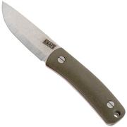 Knafs Lulu KNAFS-00231 Raw CPM MagnaCut, Green Canvas Micarta, vaststaand mes 