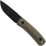 Knafs Lulu KNAFS-00251, Black CPM MagnaCut, Green Canvas Micarta, vaststaand mes