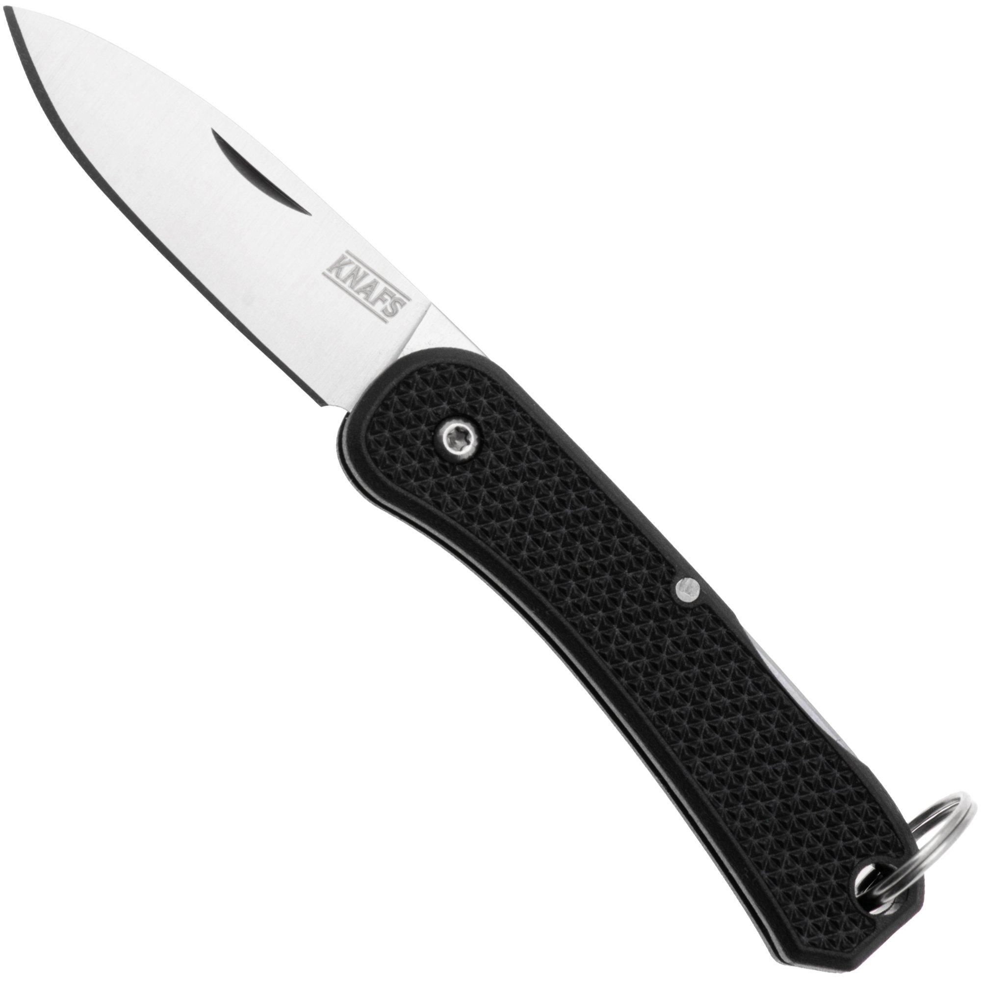 Knafs Lander 6 KNAFS-00425 Satin 4034SS, Black FRN, Taschenmesser Schlüsselanhänger