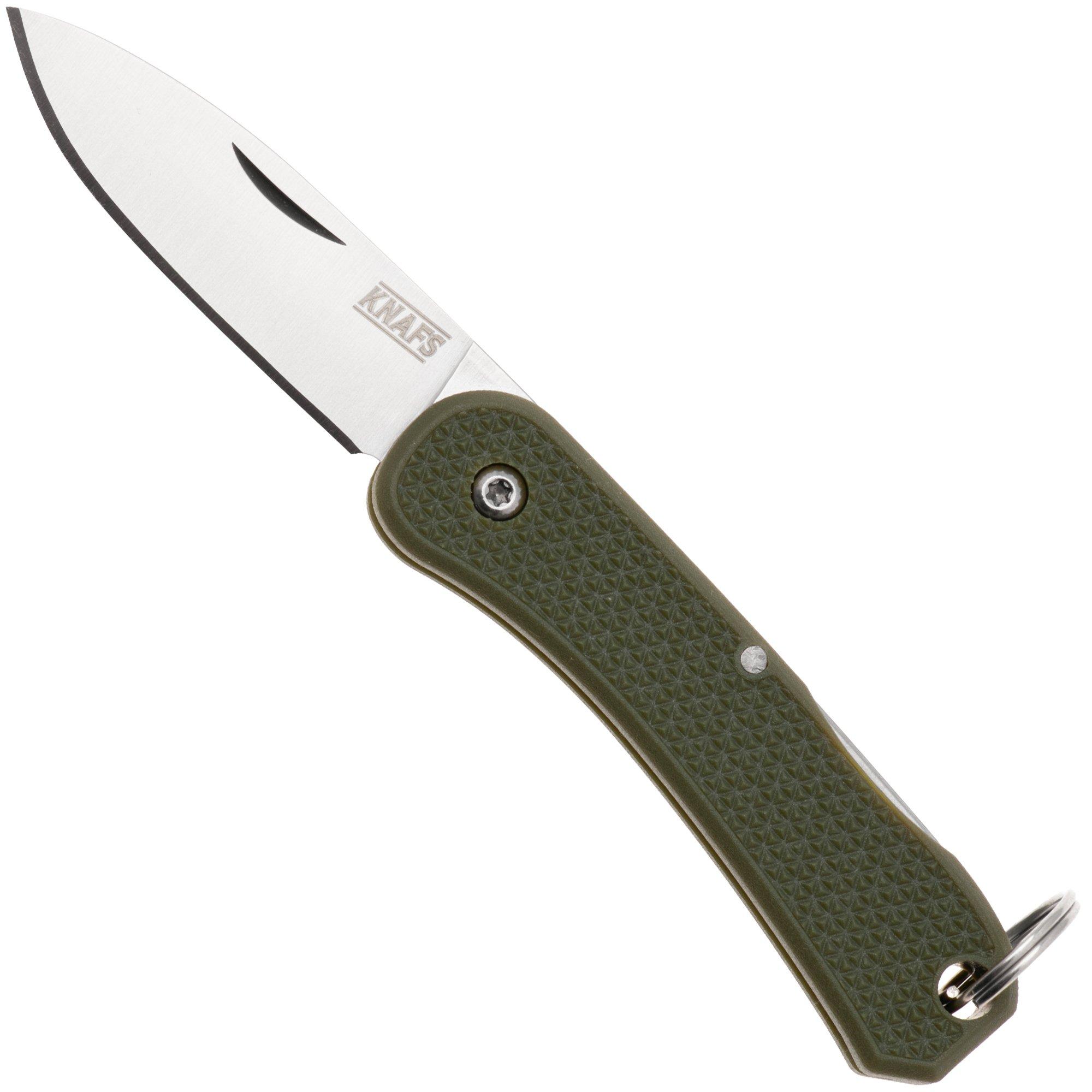 Knafs Lander 6 KNAFS-00426 Satin 4034SS, OD Green FRN, Taschenmesser Schlüsselanhänger