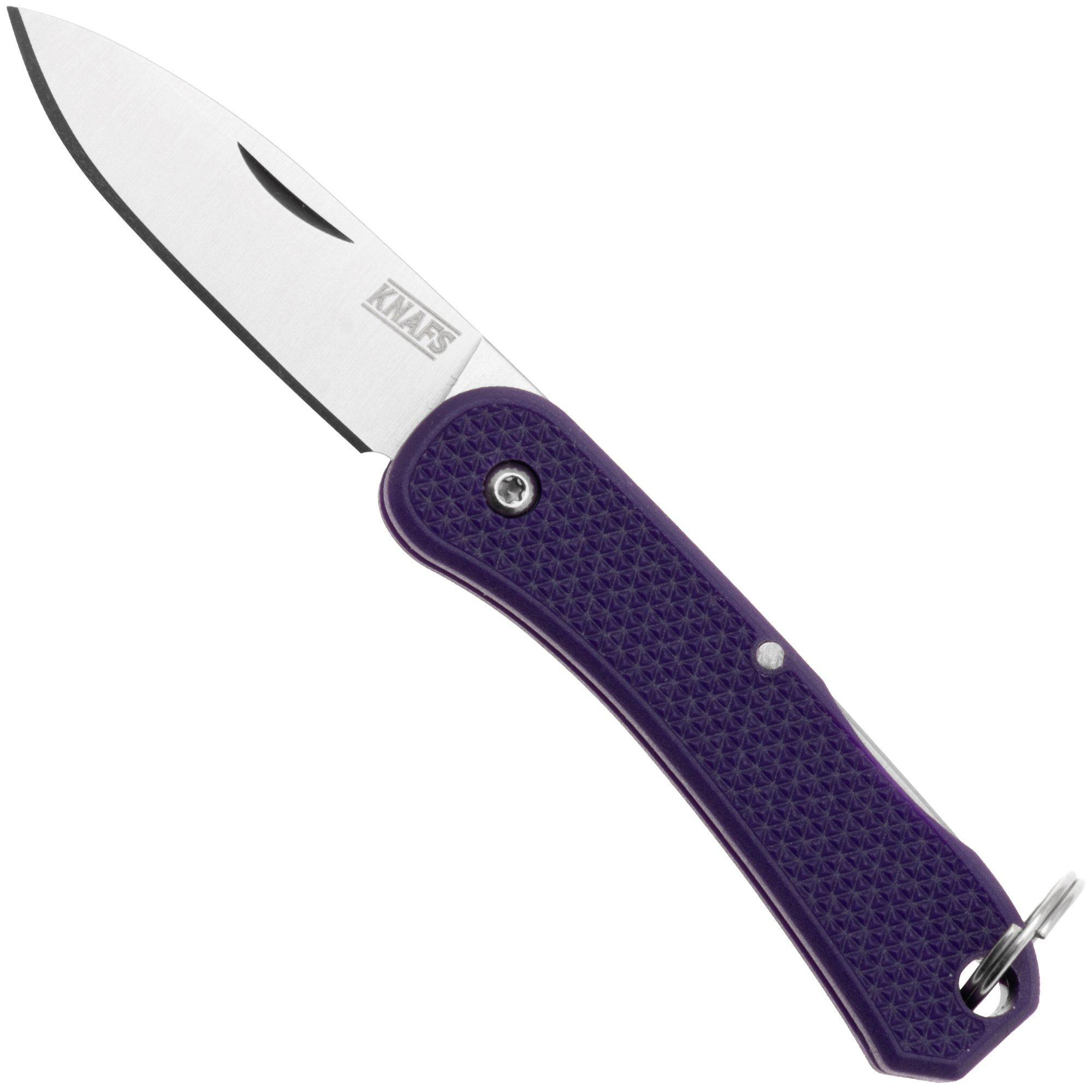 Knafs Lander 6 KNAFS-00427 Satin 4034SS, Purple FRN, Taschenmesser Schlüsselanhänger