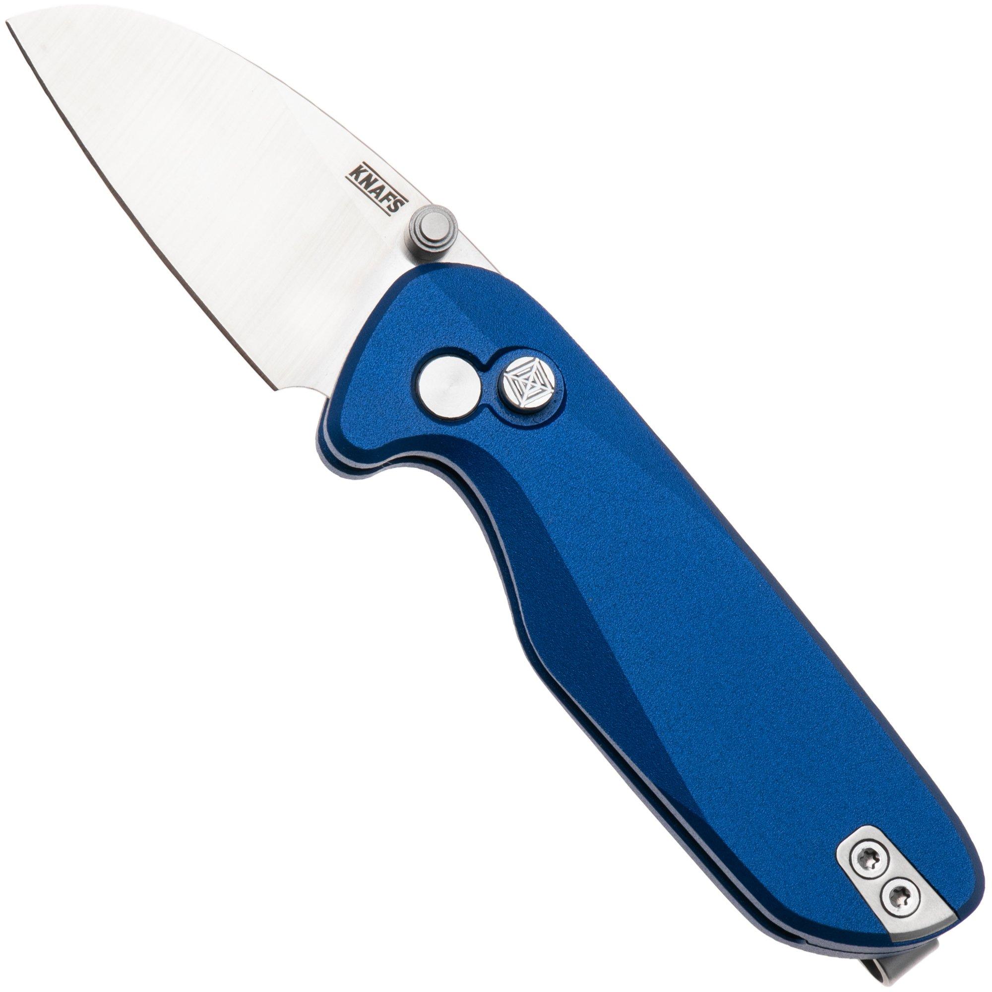 Knafs O.C.T. KNAFS-00575 Satin 14C28N, Blue Aluminium, Button Lock, pocket knife