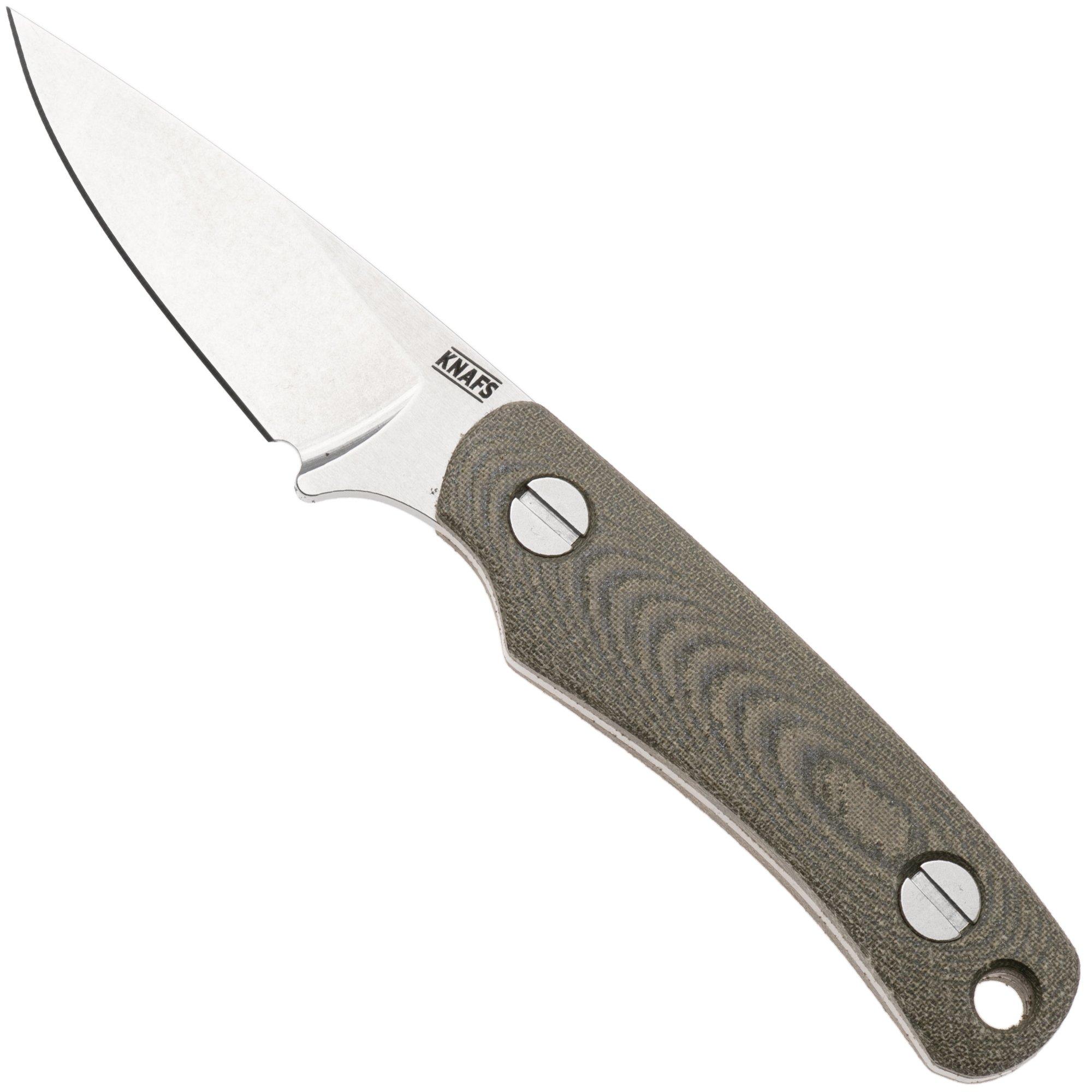 Knafs Little Lulu 00596 Stonewashed MagnaCut, Green Micarta, coltello fisso