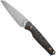 Afbeelding voor Kansept Parr G011A4 Damascus, Shred Carbon Fiber vaststaand mes, Jonathan Styles design