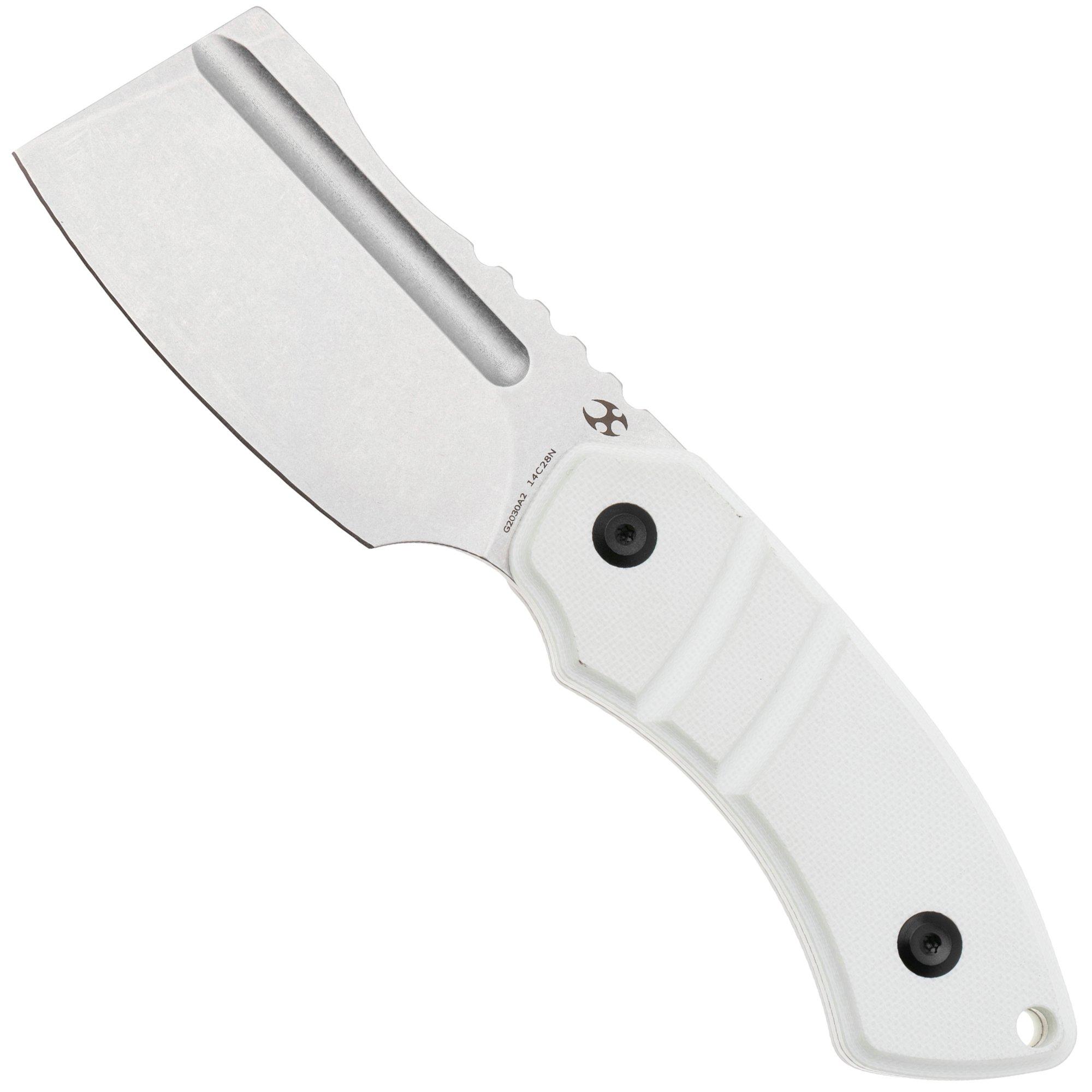 Nóż z głownią stałą Kansept Korvid S G2030A2 Stonewashed 14C28N, White G10, projekt Justin Koch