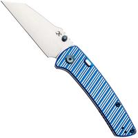 Afbeelding voor Kansept Main Street K1015H3 Stonewashed Elmax, Blue & Plain Striped Aluminum, zakmes, Dirk Pinkerton design