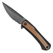 Kansept Kratos K1024A8 Black, Brown Micarta pocket knife, Ostap Hel design
