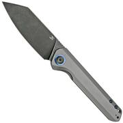 Kansept Bulldozer K1028A2 Blackwashed 20CV, Gray Titanium pocket knife, Kim Ning design