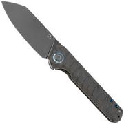 Kansept Bulldozer K1028A6 Blackwashed CPM 20CV, Tiger Stripe Flamed Titanium, zakmes, Kim Ning design