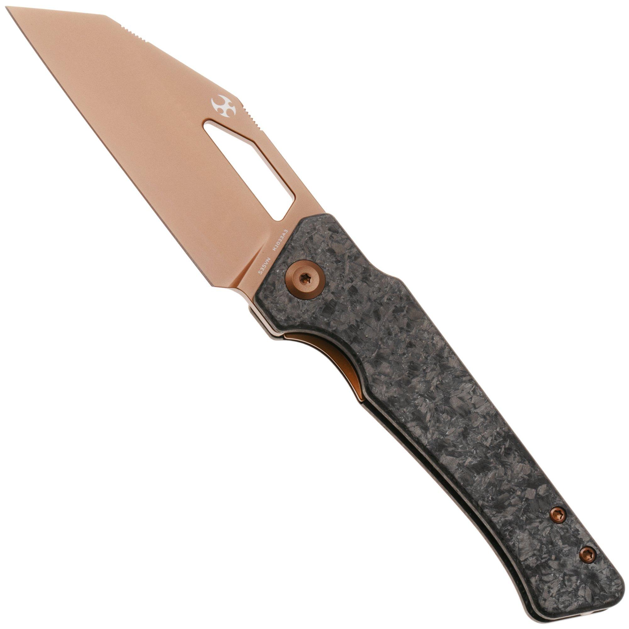 Kansept Egress K1033A3, Rose Gold CPM S35VN, Shredded Carbon Fiber zakmes, Nick Rogers design