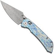 Afbeelding voor Kansept Fenrir K1034V10 Acid-etched Damascus, Lightning Strike Titanium, zakmes, Greg Schob design