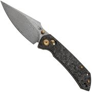 Afbeelding voor Kansept Fenrir K1034V1 Damascus, Shred Carbon Fiber, zakmes, Greg Schob design