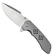 Kansept Entity K1036A1 Satin, Bead Blasted Titanium pocket knife, Nalu Knives design