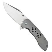 Kansept Entity K1036B1 Satin, Bead Blasted Titanium pocket knife, Nalu Knives design