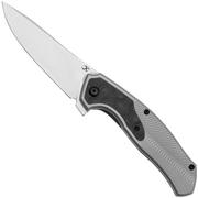 Kansept Havørn K1069A2 Stonewashed CPM S35VN, Titanium, Rose Pattern Black & White Carbon Fiber Inlay, Taschenmesser, Djinn Design