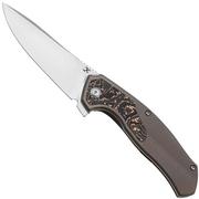 Kansept Havørn K1069A4 Stonewashed CPM S35VN, Bronze Titanium, Copper Carbon Fiber Inlay, couteau de poche, Djinn design