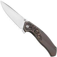 Image for Kansept Havørn K1069A4 Stonewashed CPM S35VN, Bronze Titanium, Copper Carbon Fiber Inlay, pocket knife, Djinn design