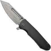 Afbeelding voor Kansept Superhawk K1084A3, Damascus Steel, Black Titanium zakmes, Warhawk Knives design 
