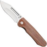 Afbeelding voor Kansept Superhawk K1084B1, Stonewashed CPM S35VN, Grey Titanium, Brown Micarta zakmes, Warhawk Knives design