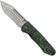 Afbeelding voor Kansept Superhawk K1084B3, Damascus Steel, Grey Titanium, Green Carbon Fiber zakmes, Warhawk Knives design