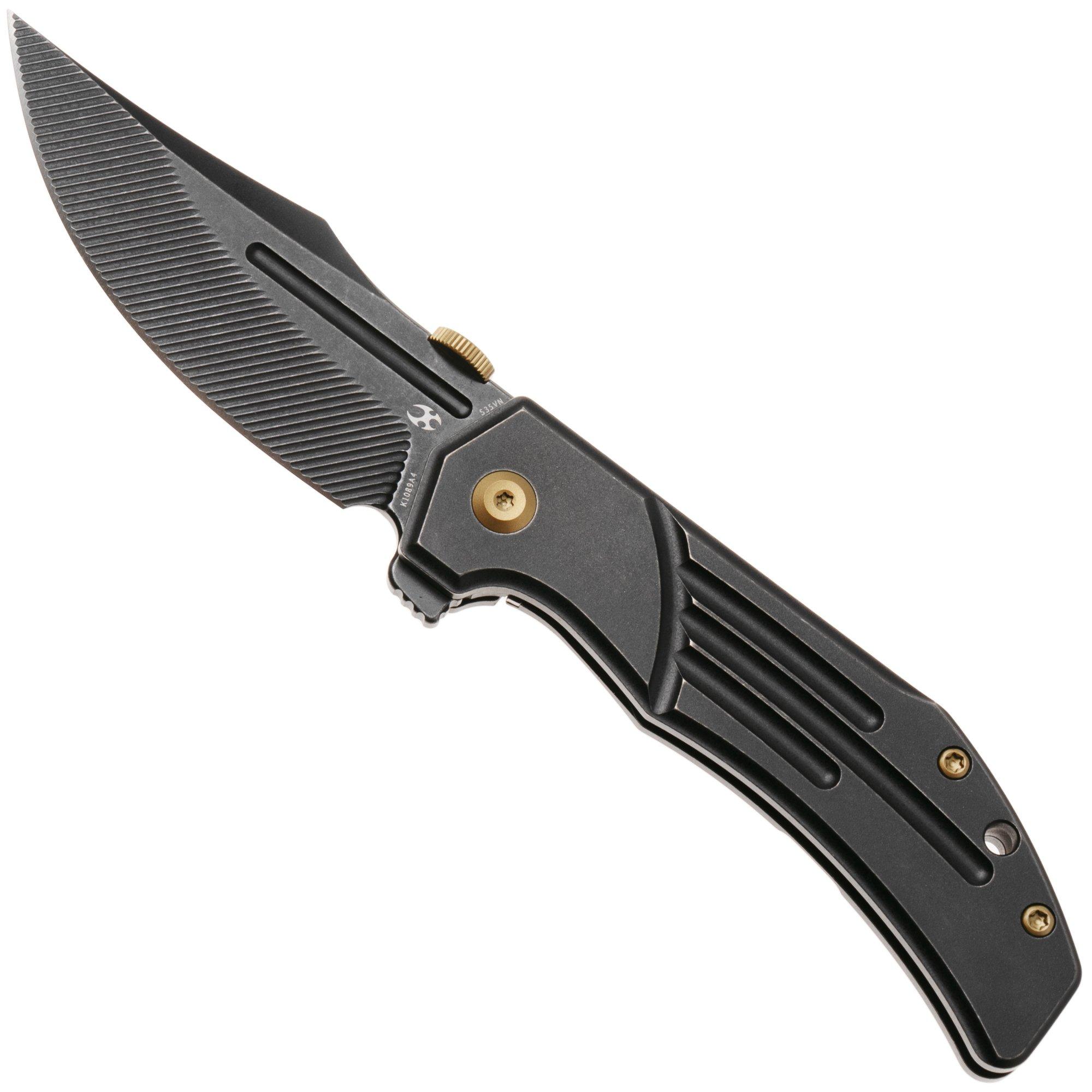 Kansept Orion K1089A4, Milled Blackwashed CPM S35VN, Blackwashed Titanium pocket knife, JB Stout design