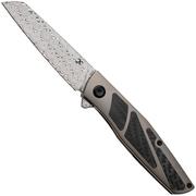 Afbeelding voor Kansept Cru K1092A4, Damascus Steel, Bronze Titanium, Black Carbon Fiber zakmes, Villella Knives design