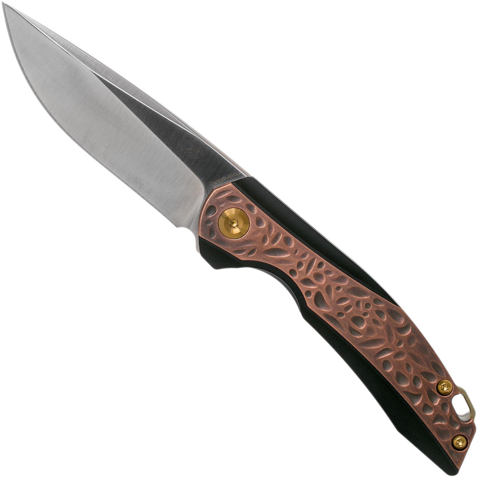 Kansept Mini Accipiter K2007A5 Black Titanium, Copper Inlay navaja, Kim Ning design