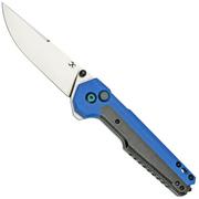Kansept EDC Tac K2009A6 Blackwashed CPM-S35VN, Blue G10 couteau de poche, Mikkel Willumsen design