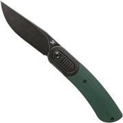 Kansept Reverie K2025A6 Black Stonewashed, OD Green G10 pocket knife, Justin Lundquist design