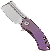 Kansept Mini Korvid K3030A4 Satin CPM-S35VN, Purple Titanium coltello da tasca, design di Justin Koch