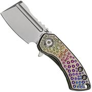 Kansept Mini Korvid K3030A5 Stonewashed CPM-S35VN, Gradient Titanium pocket knife, Justin Koch design