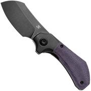 Image pour Kansept Pluto K3129A2 Blackwashed CPM S90V, Blackwash Titanium, Purple Micarta, couteau de poche, Munko Knives design