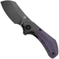 Image pour Kansept Pluto K3129A2 Blackwashed CPM S90V, Blackwash Titanium, Purple Micarta, couteau de poche, Munko Knives design
