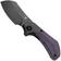 Afbeelding voor Kansept Pluto K3129A2 Blackwashed CPM S90V, Blackwash Titanium, Purple Micarta, zakmes, Munko Knives design