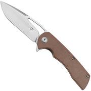 Kansept Kryo T1001M4 Stonewashed 12C28N, Brown Micarta, zakmes, Kim Ning design