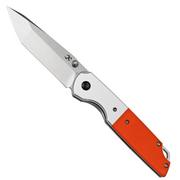 Kansept Warrior T1005T3 Stonewashed Tanto, Orange G10 coltello da tasca, Kim Ning design