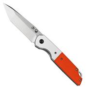 Kansept Warrior T1005T3 Stonewashed Tanto, Orange G10 navalha, Kim Ning design