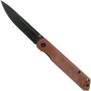 Kansept Prickle T1012A5 Black, Brown Micarta pocket knife, Max Tkachuk