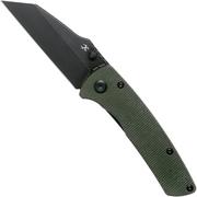 Kansept Main Street T1015A2 Black, Green Micarta coltello da tasca, Dirk Pinkerton design