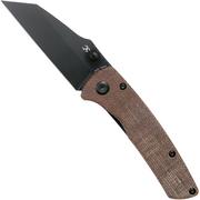 Kansept Main Street T1015A4 Black, Brown Micarta coltello da tasca, Dirk Pinkerton design
