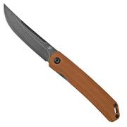 Kansept Hazakura T1019C5 Brown Micarta coltello da tasca, Max Tkachuk design