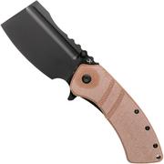Kansept XL Korvid T1030A2 Black, Brown Micarta couteau de poche, Justin Koch design