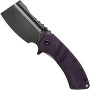 Kansept XL Korvid T1030A4 Blackwashed, Purple G10 coltello da tasca, Justin Koch design