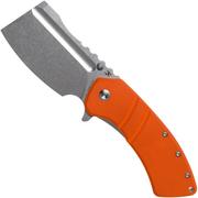 Kansept XL Korvid T1030A6 Satin, Orange G10 coltello da tasca, Justin Koch design