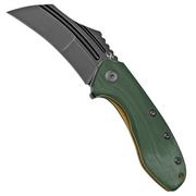 Kansept KTC3, T1031A2 Black, Green G10 pocket knife, Justin Koch design