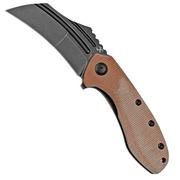 Kansept KTC3, T1031B2 Black, Brown Micarta coltello da tasca, Justin Koch design