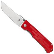 Kansept Reedus T1041A2 Stonewashed, Red G10 pocket knife, Dmitry Osarenko design