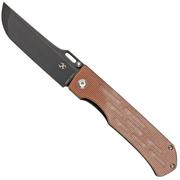 Kansept Reedus T1041A5 Black, Brown Micarta coltello da tasca, Dmitry Osarenko design