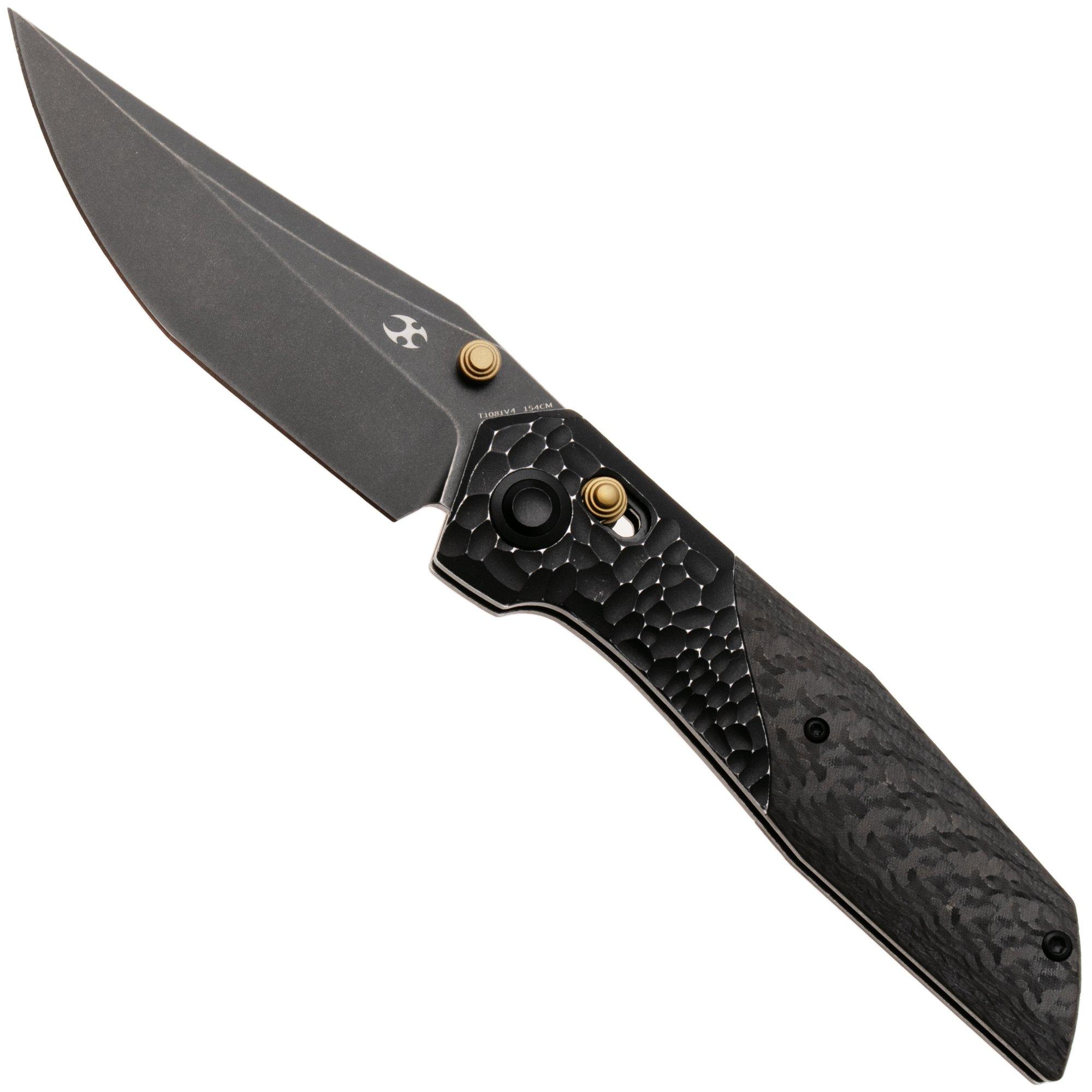 Kansept Deadite T1081V4 Blackwashed 154CM, Blackwash Aluminum Twill Carbon Fiber, zakmes, Tuffknives design
