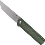 Kansept Foosa T2020T2 Green Micarta couteau de poche, Rolf Helbig design